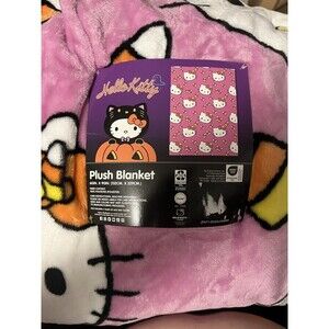 Hello Kitty Halloween Pink Fall Candy Corn Blanket 2024 Throw New Sanrio 60x90